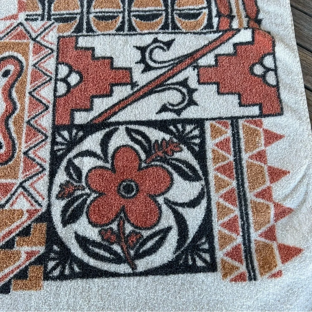 VTG Bibb Pueblo de Cochiti Fringed Towel Set The First Americans Cotton 70s GUC